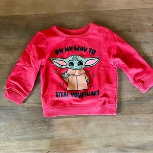 ⚡️3/$20 Baby Yoda Grogu Sweater - Valentine - 2T - neutral - Star Wars